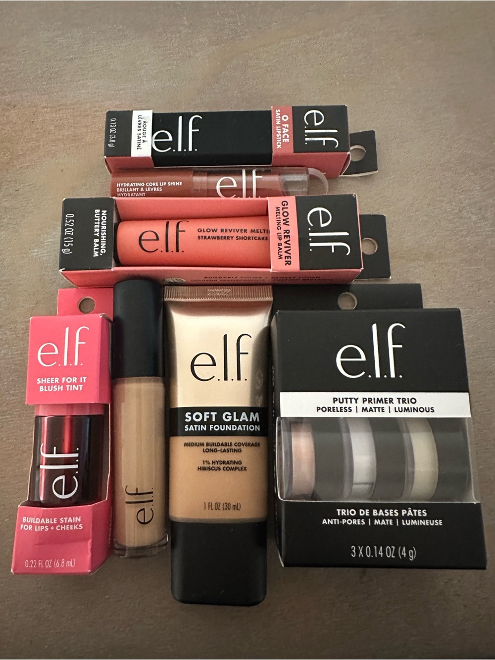 e.l.f. Makeup bundle with Pink, Coral, Nude Shades